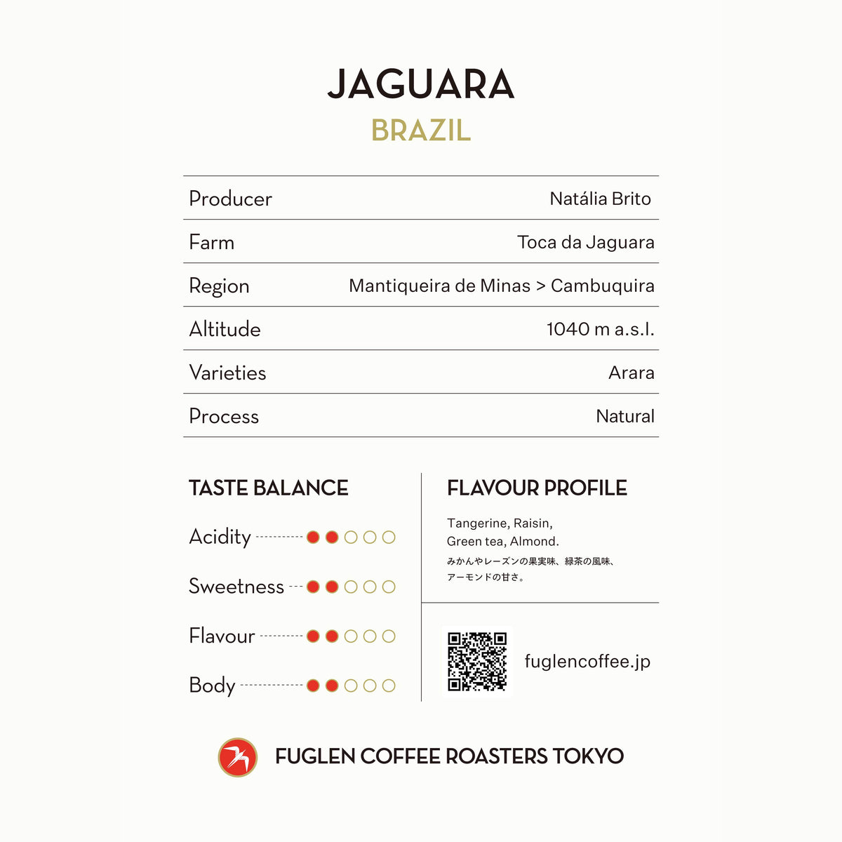 【NEW】JAGUARA / BRAZIL